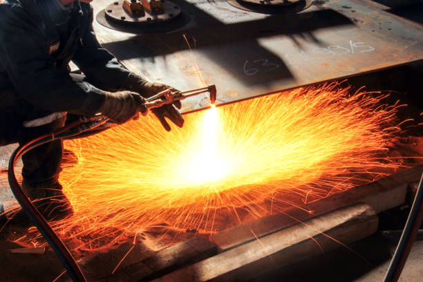 istock View of the oxygen, fuel and flame cutting with welding torch. 1063625516