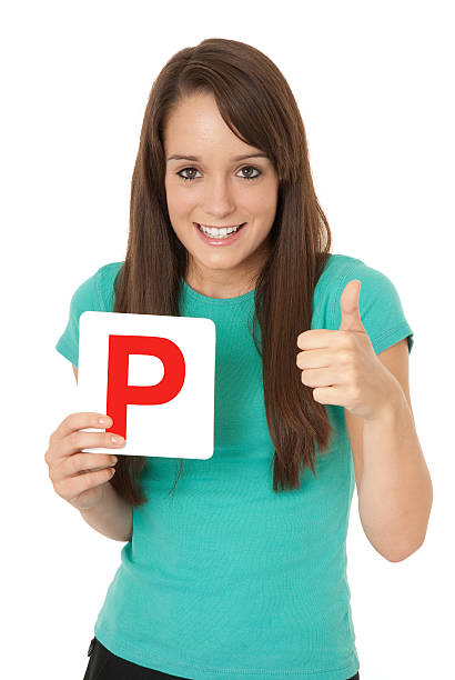 istock Happy girl with P plate 106362868