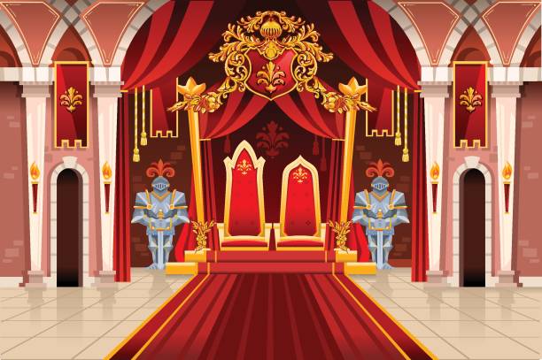ilustrações de stock, clip art, desenhos animados e ícones de medieval artwork with royal armors - house column residential structure fairy tale