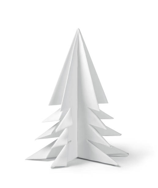 istock Origami paper Christmas tree isolated on white 1063630690