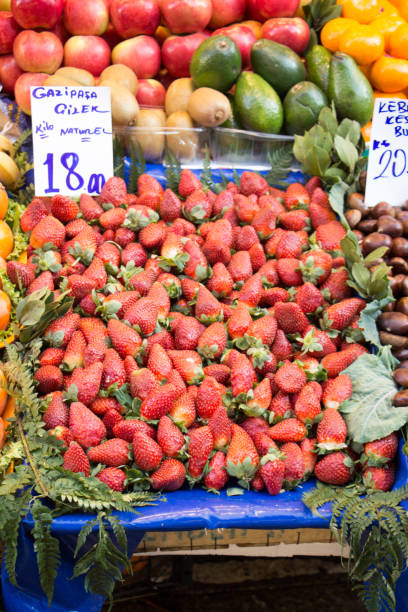 istock Strawberry in a market stall 1063635294