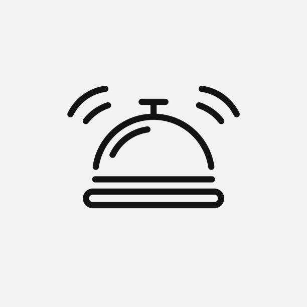 ホテル ベルのアイコンが白い背景に分離されました。ベクトルの図。 - service bell点のイラスト素材／クリップアート素材／マンガ素材／アイコン素材