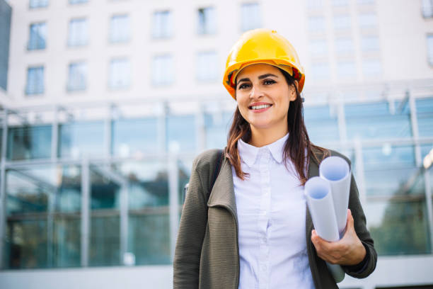 istock Businesswoman at construction site 1063665180