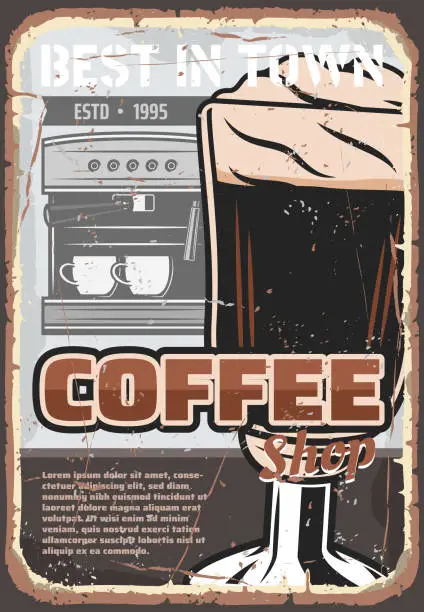 Vector illustration of Coffee cup, espresso drink and coffeemachine