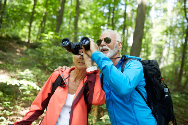 istock Active senior couple observing the nature 1063667336