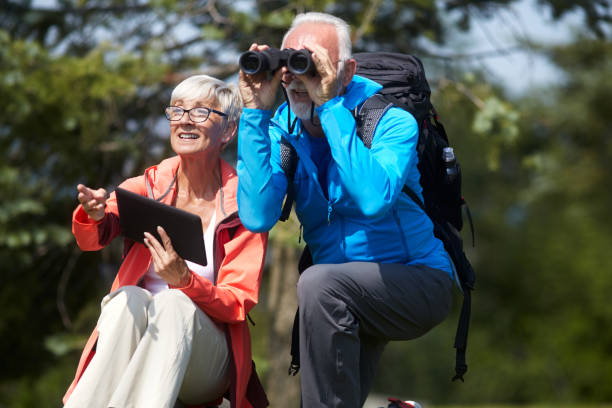 istock Active senior couple observing the nature 1063667642