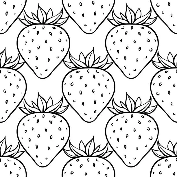 Vector illustration of Strawberry seamless pattern.
