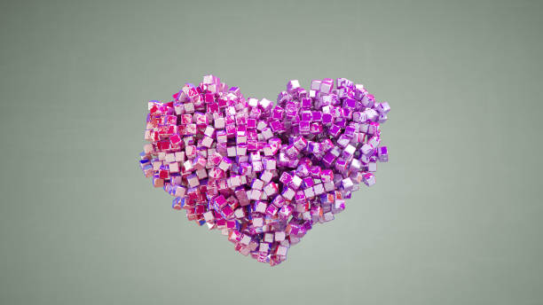 istock Colorful heart of small scattered pieces 3D rendering 1063673804