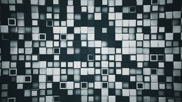 istock Wall of white and black 3D cubes abstract background 1063674052