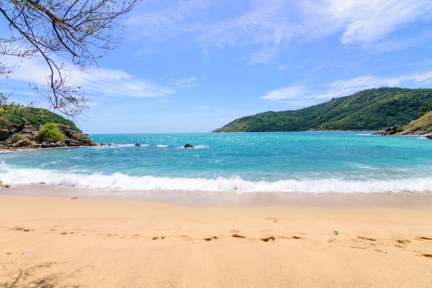 istock Beautiful wave on the beach, clear water 1063676842