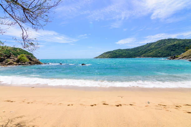 istock Beautiful wave on the beach, clear water 1063676948