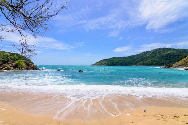 istock Beautiful wave on the beach, clear water 1063677288