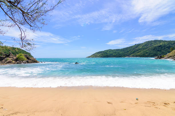 istock Beautiful wave on the beach, clear water 1063677360