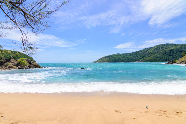 istock Beautiful wave on the beach, clear water 1063677366