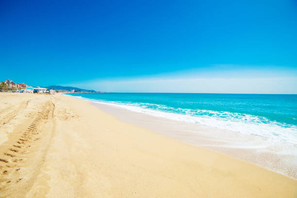 istock Beach, sand and blue ocean. Summer Background.  Copy space 1063677626