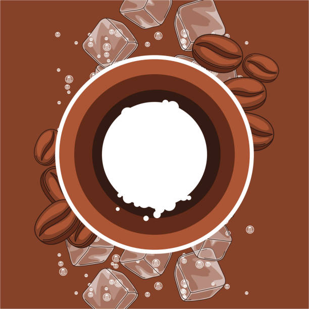 ilustraciones, imágenes clip art, dibujos animados e iconos de stock de fondo con granos de café. - coffee bean coffee crop heap backgrounds
