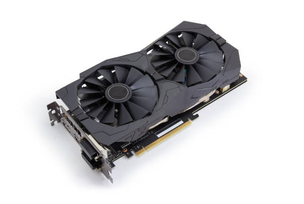 istock Graphics card equipped with heat sink with two fans 1063680282