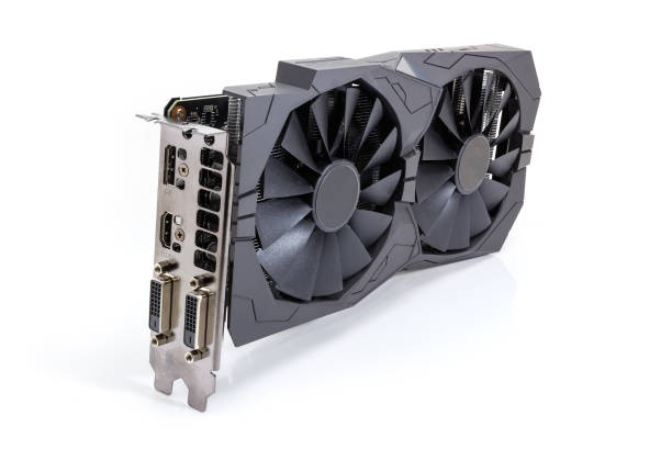 istock Graphics card equipped with heat sink with two fans 1063680368