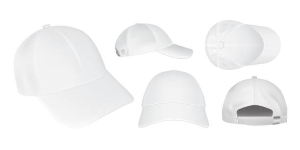 white caps from different sides on a white background Vector white caps from different sides on a white background Vector white cap stock illustrations