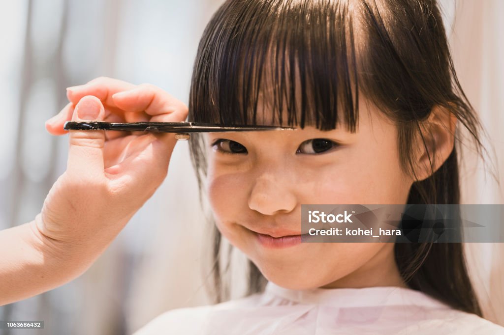Girl Having Her Hair Cut By Beautician Stock Photo - Download Image Now -  Child, Cutting Hair, Hairdresser - iStock
