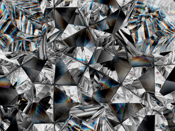 istock diamond structure extreme closeup and kaleidoscope. top view of round gemstone 3d render, 3d illustration 1063688160