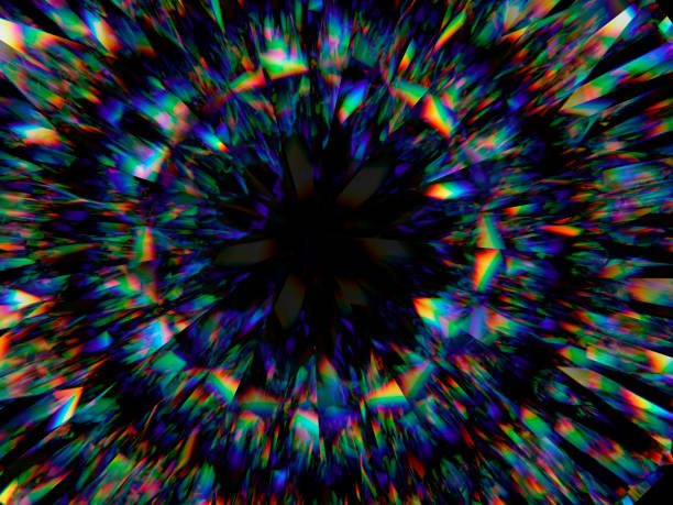 istock diamond structure extreme closeup and kaleidoscope. top view of round gemstone 3d render, 3d illustration 1063688194