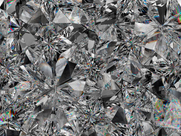 istock diamond structure extreme closeup and kaleidoscope. top view of round gemstone 3d render, 3d illustration 1063688712