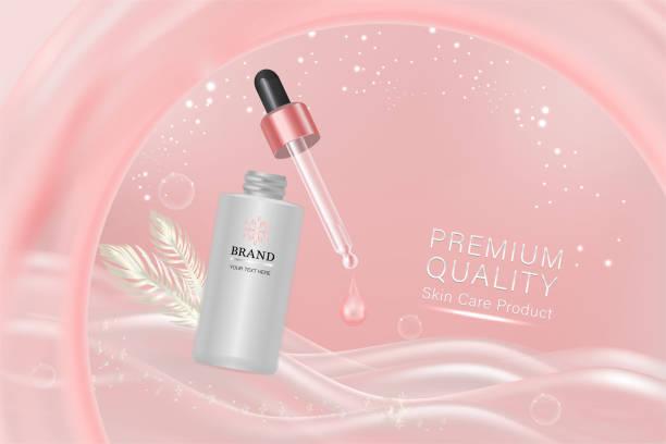 istock Beauty product, cosmetic container with advertising background ready to use, holiday concept skin care ad, illustration vector. 1063688838