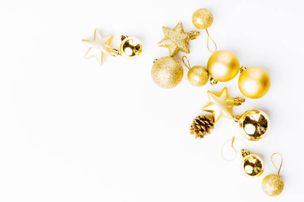 istock Christmas golden decoration on white 1063693188