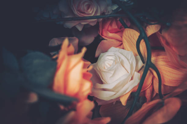 istock Artificial Flowers Wall for Background in vintage style 1063693866