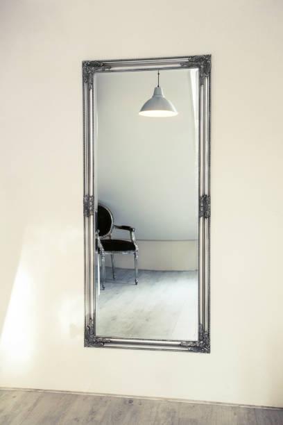 istock Long mirror on the wall with Modern shining interior 1063694068