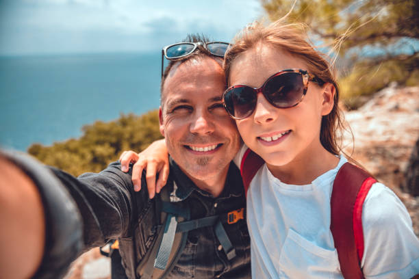 istock Father and daughter making selfie with smart phone 1063698642