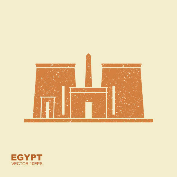 świątynia edfu to starożytna świątynia egipska, położona na zachodnim brzegu nilu w edfu, górny egipt - luxor africa archaeology architecture stock illustrations