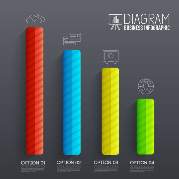 ilustrações de stock, clip art, desenhos animados e ícones de 3d chart diagram business presentation. realistic vector illustration design concept. set of infographic symbols elements graph bar - text graph box education