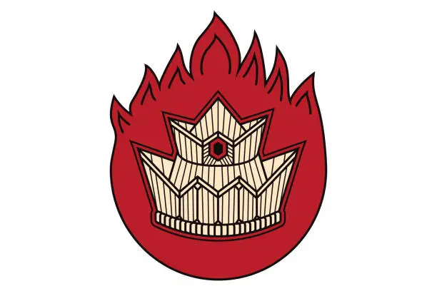 Vector illustration of Hot crown logo design concept, fire crown
