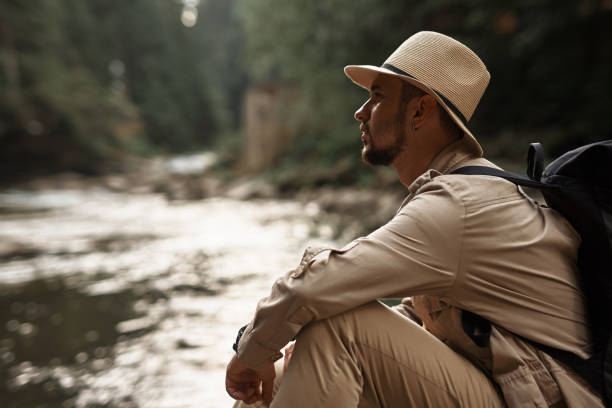 istock Bearded man frowning and looking into the distance 1063714066