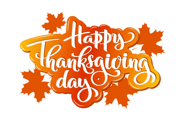 istock Happy thanksgiving day autumn typography. Hand drawn Lettering for thanksgiving dinner invitation, holiday card, poster, banner, social media, web site. Isolated celebration quote for event concept. 1063716622