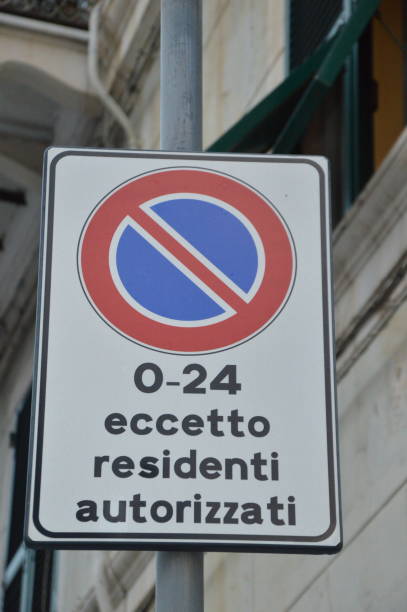 istock Zoom on a restricted parking zone sign from Italy 1063719020