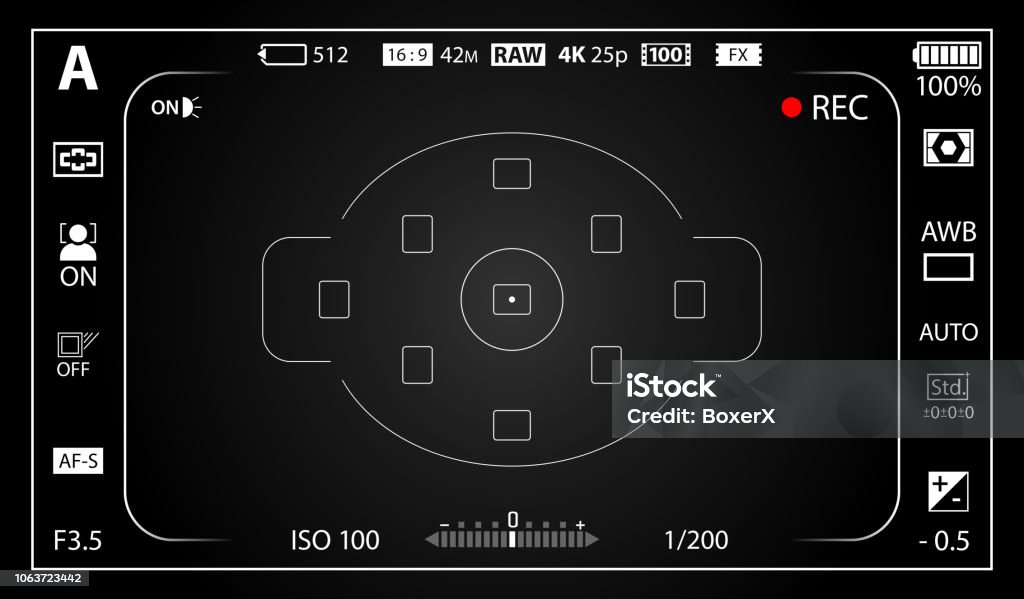Camera Venetting Black Modern Digital Camera Viewfinder Template With Vignetting Effect ...