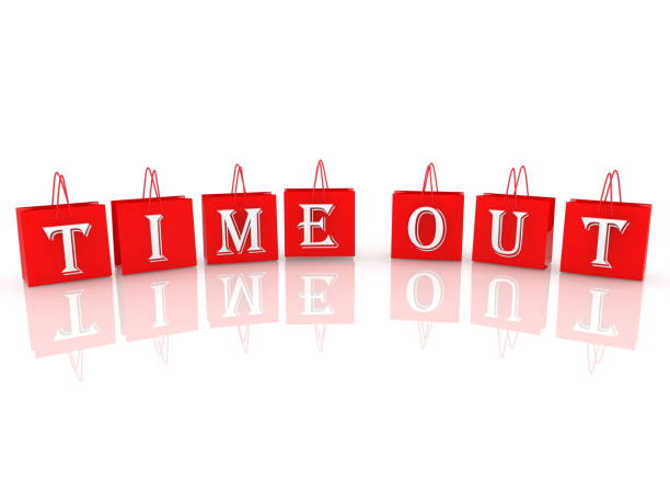 istock Time out concept on red shopping bags 1063724254