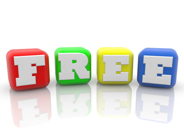 Free concept on colorful cubes on white background