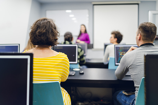 Programming Academy Image Young People In Programming School Stock Photo - Download Image Now ...