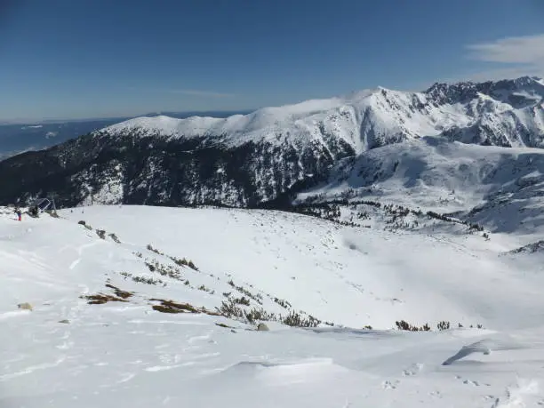 Amazing Winter Panorama from Todorka peak, Pirin Mountain, Bulgaria
