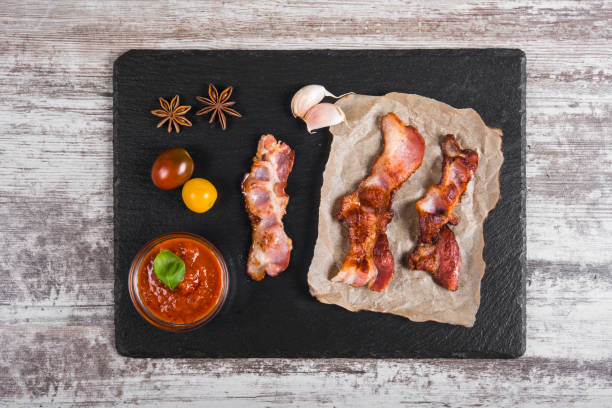 istock Pieces of roasted meat. Snack. Sliced meat 1063727620