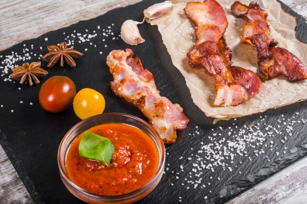 istock Pieces of roasted meat. Snack. Sliced meat 1063727652