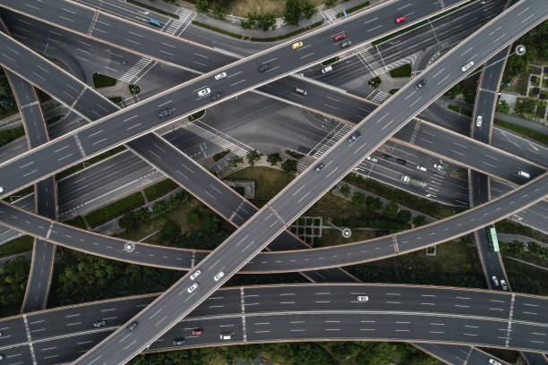 istock Aerial view of highway and overpass 1063731552