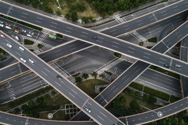 istock Aerial view of highway and overpass 1063731558