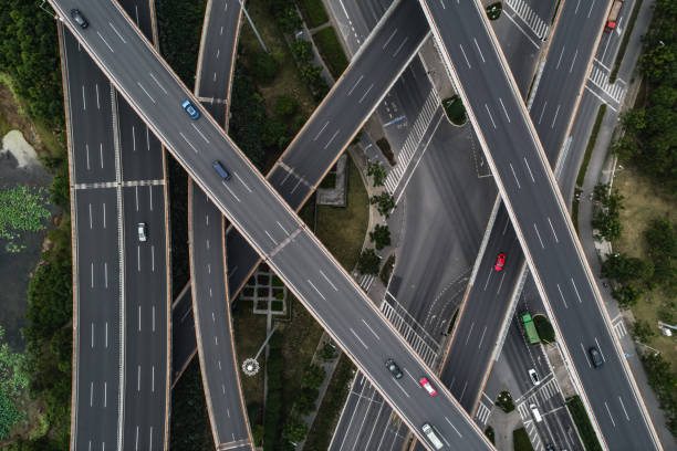 istock Aerial view of highway and overpass 1063731570