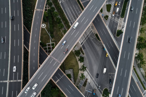 istock Aerial view of highway and overpass 1063731600