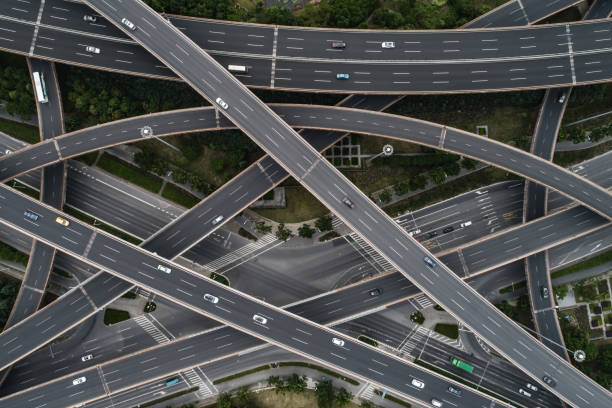 istock Aerial view of highway and overpass 1063731650